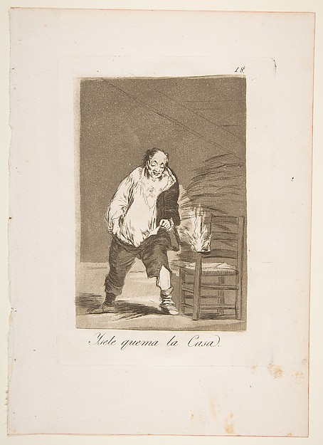 And His House is on Fire (Ysele Quema la Casa), from The Caprices (Los Caprichos), plate 18