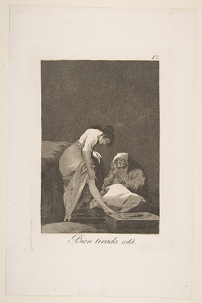 It Is Nicely Stretched (Bien Tirada Está), from The Caprices (Los Caprichos), plate 17
