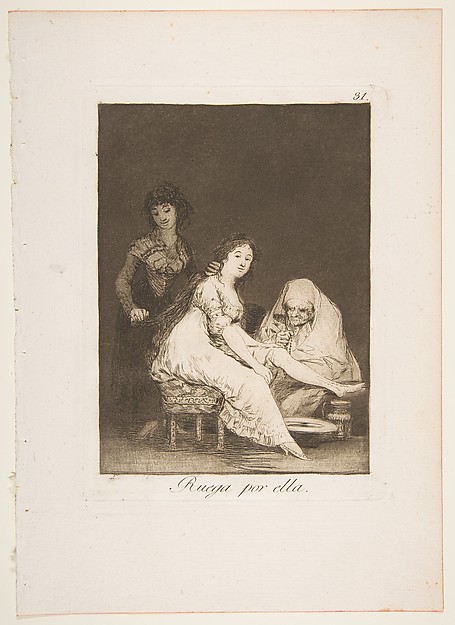 She Prays for Her (Ruega Por Ella), from The Caprices (Los Caprichos), plate 31