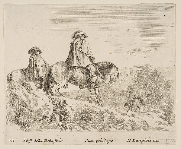 Two Cavaliers Descend a Mountain