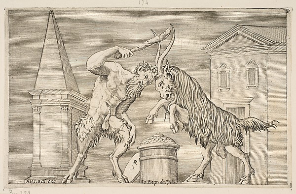 A Satyr and a Ram Clashing