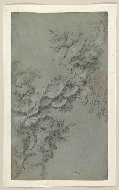 Design with Flowers and Rocaille Ornaments