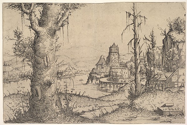 Landscape with a Large Tree at Left