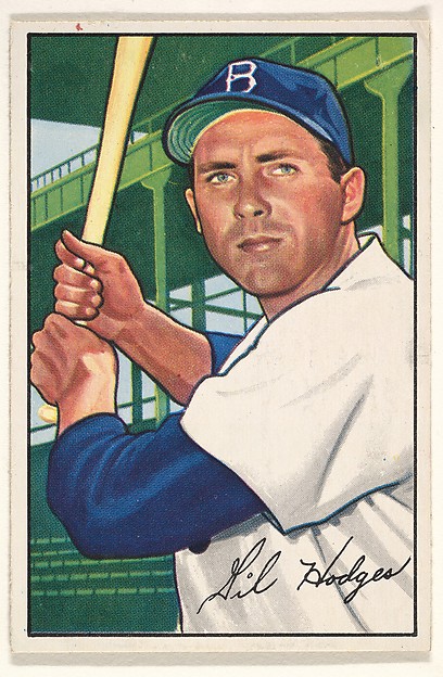 Gil Hodges, 1st Baseman, Brooklyn Dodgers, from Picture Cards, series 6 (R406-6) issued by Bowman Gum