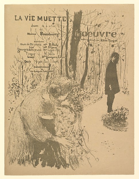 What Did Edouard Vuillard and La Vie Muette, Program for the Théâtre de lOeuvre, November 1894 Look Like  in 1894 