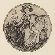 Seated Lady Holding a Shield with an Unicorn