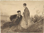 Man and Woman in a Landscape, possibly Faust and Marguerite