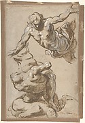 Studies for Four Figures (recto); Composition Sketches for Groupings of Figures on Clouds (verso)