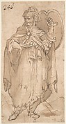 Man in Turkish Costume Holding a Shield