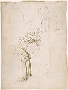 Two Monks Looking up at a Dragon in a Tower