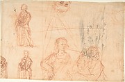 Figure Studies; Landscape (recto); Copy after Antique Style Hercules Statue (verso)