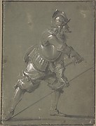 An Infantryman Drawing his Sword