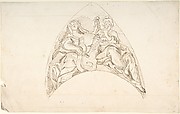 Design for a Pedentive Decoration: two women with musical instruments