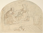 Three Women and a Child on a Roof