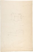 Floorplan of a Bedroom and Sketch of a Bed with "Louis" Headboard