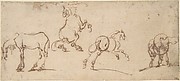 Four Studies of Horses