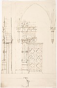 Design for a Gothic Wall and Door