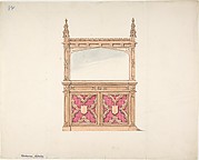 Design for Gothic Style Cabinet with Mirror