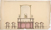 Design for a Mirrored Cabinet and Four Chairs