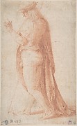 Young Man Standing in Profile Facing Left (recto); Sketch of Two Capitals (verso)