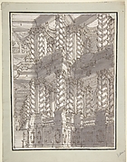 Design for Stage Set with Double Storey of Torqued Columns and Balustrades.