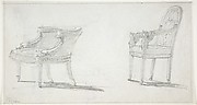 Studies for Two Armchairs (recto); sketches for Three Chairs and Parts of a Fourth (verso)