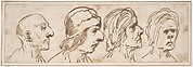 Four Caricatured Heads