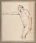 Study of a Nude Man Holding Bottles
