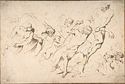Fantastic Subject: Five Nude Male Figures Punishing Another