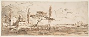 The Island of Anconetta (recto); Two Feet Wearing Pointed Shoes (verso)