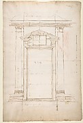 San Lorenzo, Library, Ricetto, entry portal to library, elevation (recto) San Lorenzo, Library, Ricetto, entry portal to library, plan and wall detail (verso)