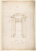 San Lorenzo, New Sacristy, niche frame, tabernacle, plan and elevation (recto) San Lorenzo, New Sacristy, entablature, cornice, and base of niche, profiles (verso)