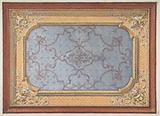 Design for the decoration of a ceiling with urns, swags, and portrait medallions in the four corners