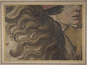 Head of a boy and section of a horse's mane