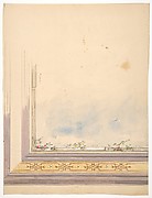 Design for a ceiling painted with clouds and flowering vines
