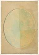 Oval design for a ceiling painted with clouds