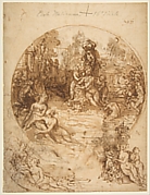 Studies for a Circular Composition of Diana and Her Nymphs Bathing (recto); Studies for the Same Composition (verso)