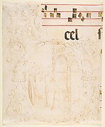 Decorated Initial with Scene of Christ Entering the Temple.
