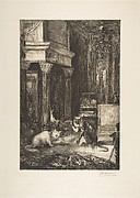 The Monkey and the Cat, from the Fables of La Fontaine