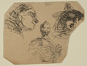 Two Female Heads and Standing Figure (from Sketches on the Coast Survey Plate)
