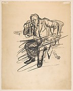 Seated Man on the Telephone (recto); Two Standing Men (verso)