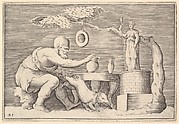 A Faun or Satyr Preparing a Pig for Sacrifice