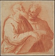 Two Male Figures in Half-Length Conversing.