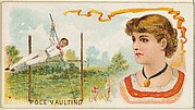 Pole Vaulting, from the Games and Sports series (N165) for Old Judge Cigarettes