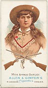 Miss Annie Oakley, Rifle Shooter, from World's Champions, Series 1 (N28) for Allen &amp; Ginter Cigarettes