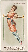 Double Arm Swing, from the Gymnastic Exercises series (N77) for Duke brand cigarettes