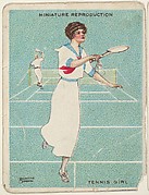 Card 308, Tennis Girl, from the series "Artistic Pictures" (T32), issued by Liggett &amp; Myers Tobacco Company to promote Richmond Straight Cut Cigarettes