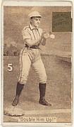 Card 5, Double Him Up!, from the series "Women Baseball Players" (N508), issued by Pacholder Tobacco to promote Sub Rosa Cigarettes
