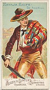 Navaja Knife, South America, from the Arms of All Nations series (N3) for Allen &amp; Ginter Cigarettes Brands
