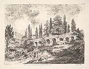 Vuë de l'entrée de Tivoli et des Murs de la Ville d'Est